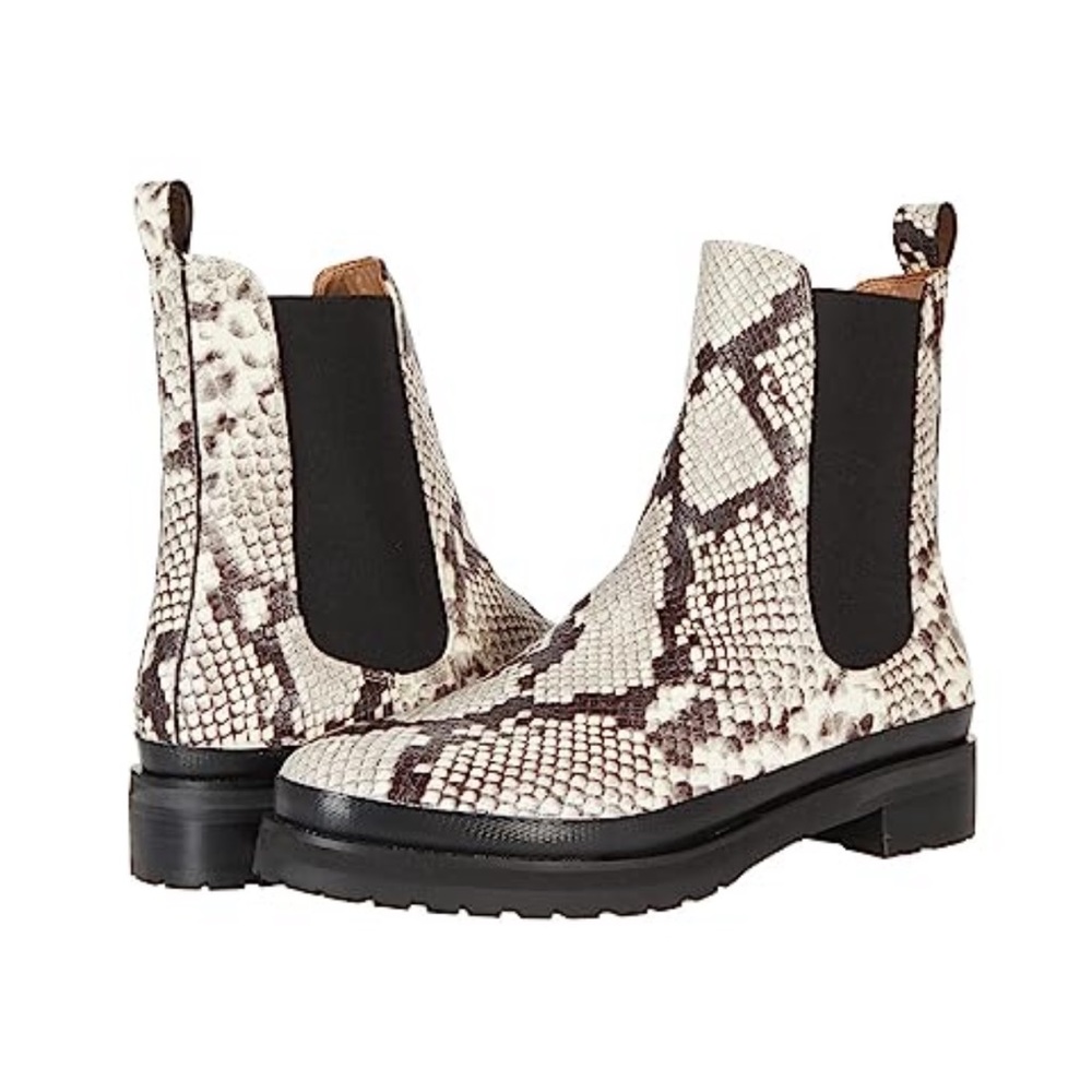 NEW Aerosoles Snakeskin Pull On Chelsea Ankle Boots, 10